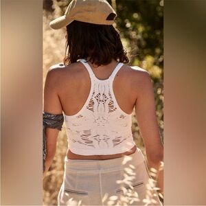 🤍Free People Happiness Runs Floral Crop Tank Size M/L White 🤍 FP Movement